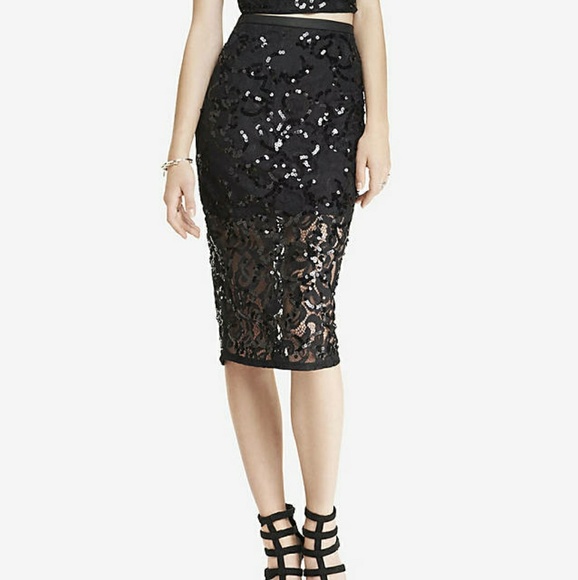 Express Dresses & Skirts - Express black sequin pencil skirt